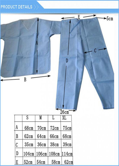 不足分は海軍医学使い捨て可能なつなぎ服のスーツにごしごし洗いますスーツISOを承認されてスリーブを付けます