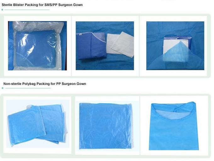 医療センターのためのGown 30gsm 50gsm流動抵抗力がある使い捨て可能な博士